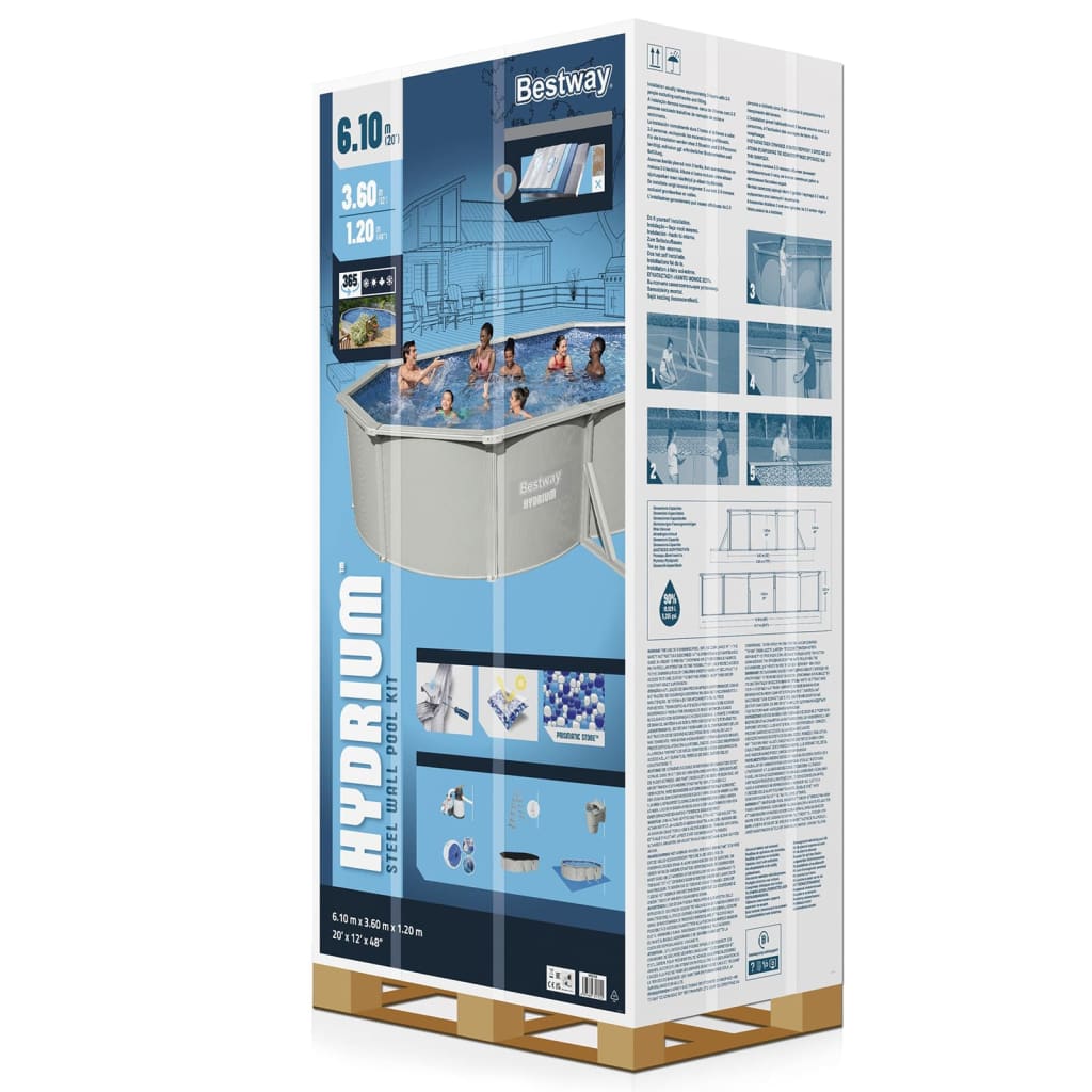 Bestway Framezwembad Hydrium Bovengronds Ovaal 610X360X120 Cm