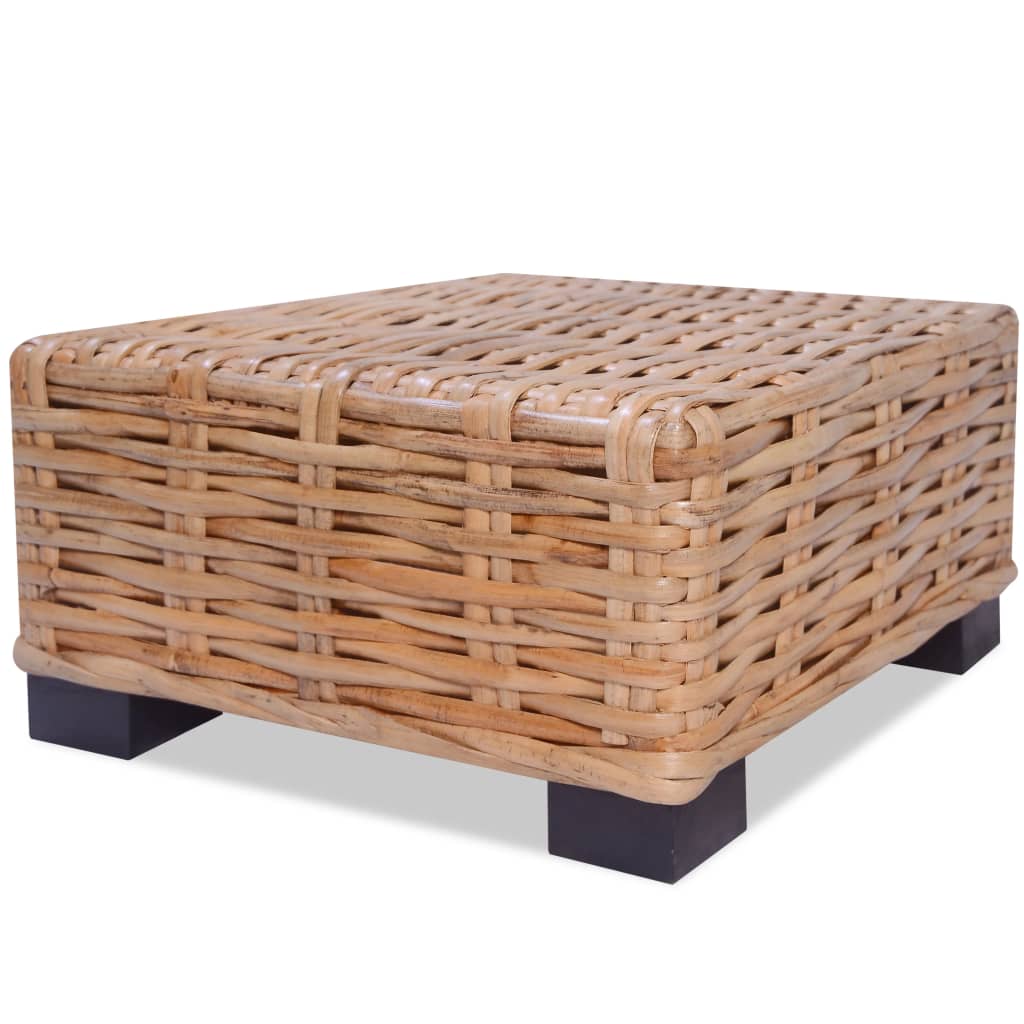 Loungeset Natuurlijk Rattan 18-Delig hoek + 2x midden + 2x voetensteun + 2x Tafel