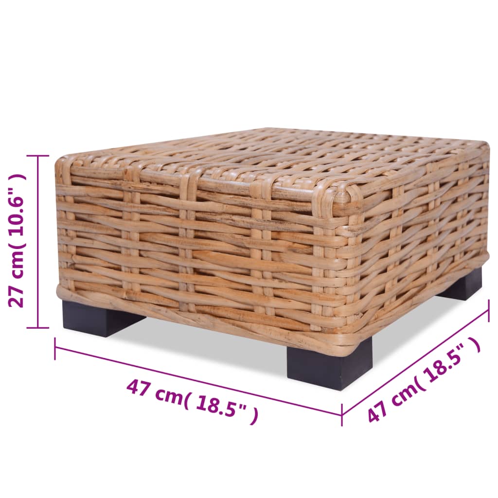 Loungeset Natuurlijk Rattan 16-Delig 2x hoek + 2x voetensteun + 2x Tafel