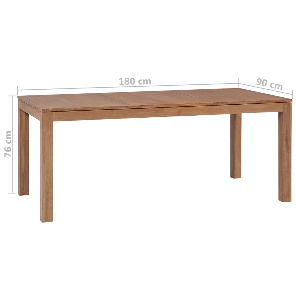 Eettafel 180X90X76 Cm Teakhout Met Natuurlijke Afwerking 180 x 90 x 76 cm