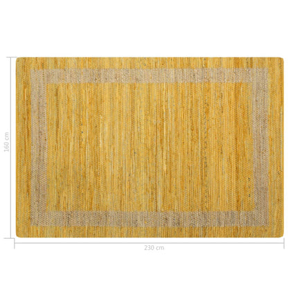 Vloerkleed Handgemaakt Jute 160 x 230 cm Geel