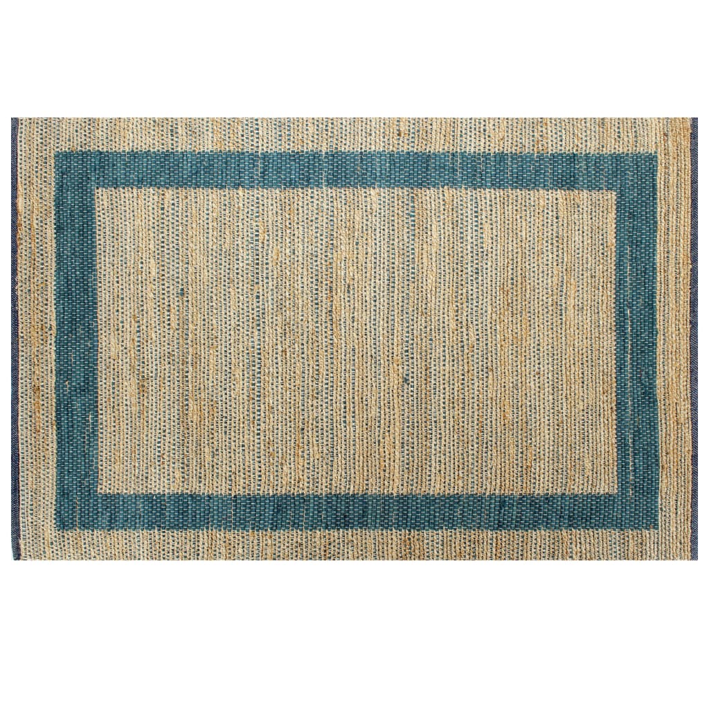 Vloerkleed Handgemaakt Jute 80 x 160 cm Blauw