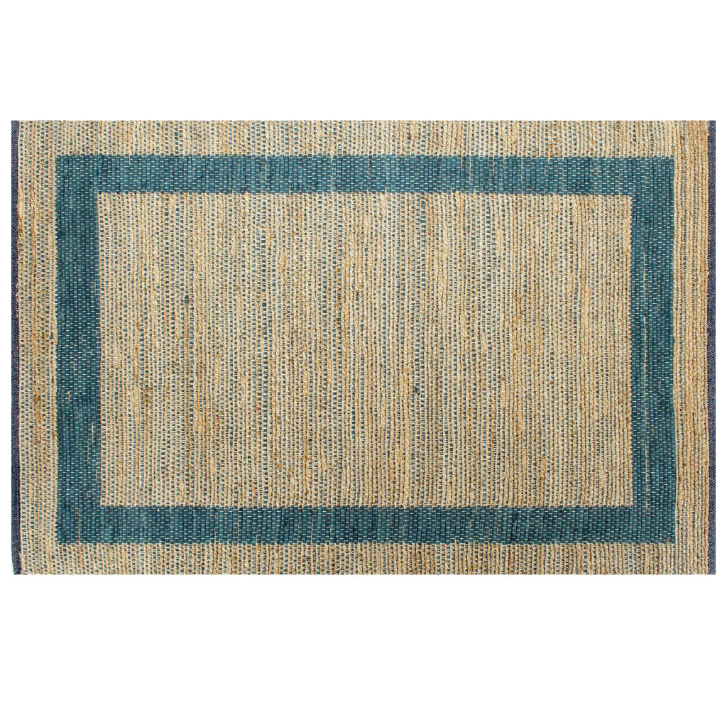 Vloerkleed Handgemaakt Jute 120 x 180 cm Blauw