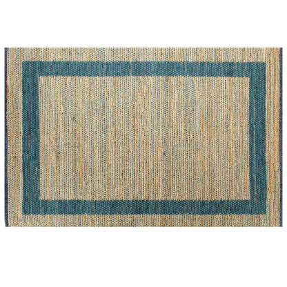 Vloerkleed Handgemaakt Jute 120 x 180 cm Blauw