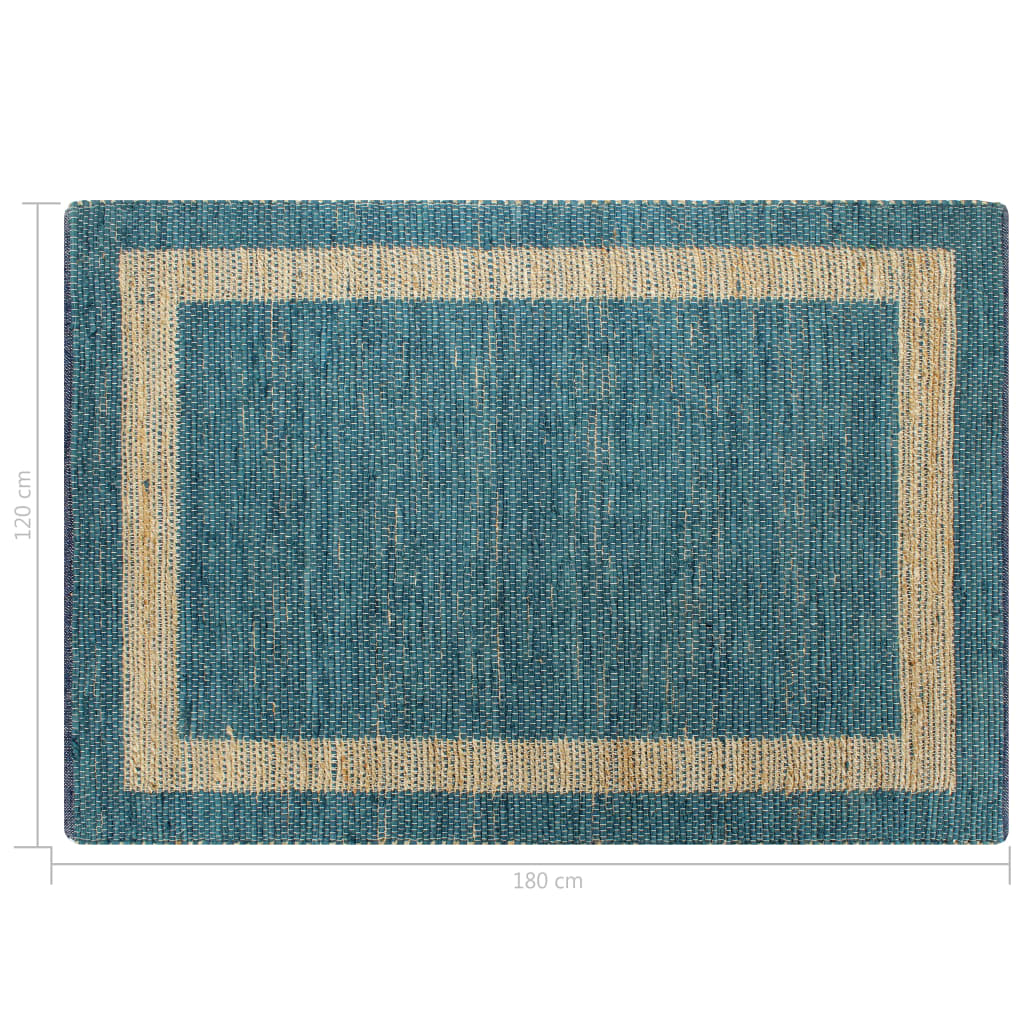 Vloerkleed Handgemaakt Jute 120 x 180 cm Blauw