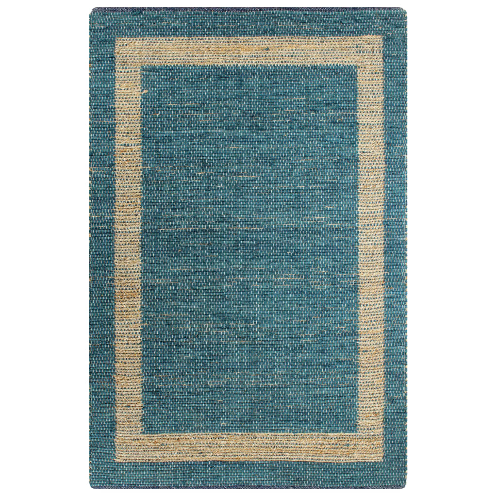 Vloerkleed Handgemaakt Jute 160 x 230 cm Blauw