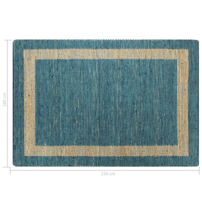 Vloerkleed Handgemaakt Jute 160 x 230 cm Blauw