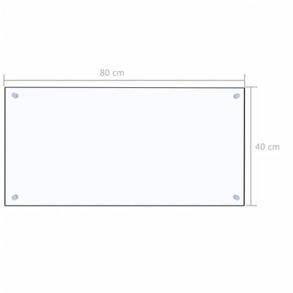 Spatscherm Keuken 80X40 Cm Gehard Glas Transparant 80 x 40 cm Doorzichtig