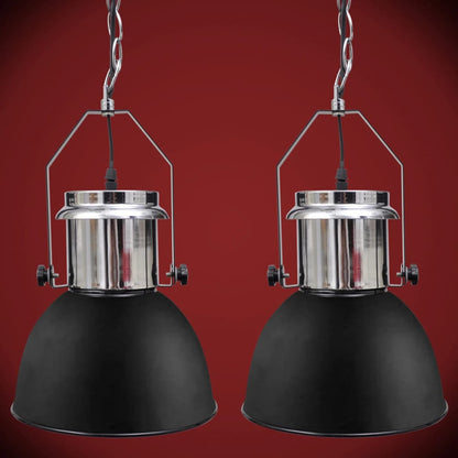 Plafondlampen 2 St In Hoogte Verstelbaar Modern Metaal Zwart 1