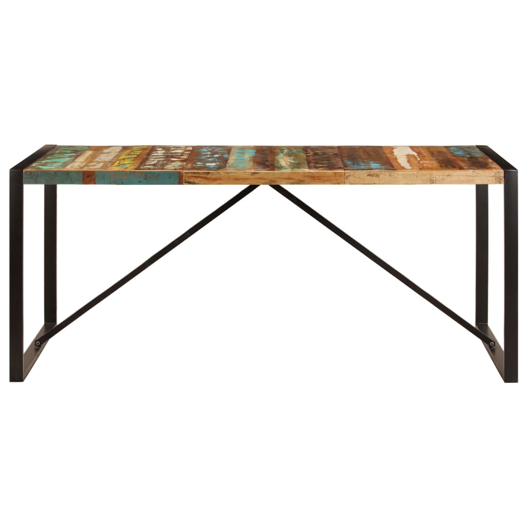 Eettafel 180X90X75 Cm Massief Gerecycled Hout 180 x 90 x 75 cm Zwart