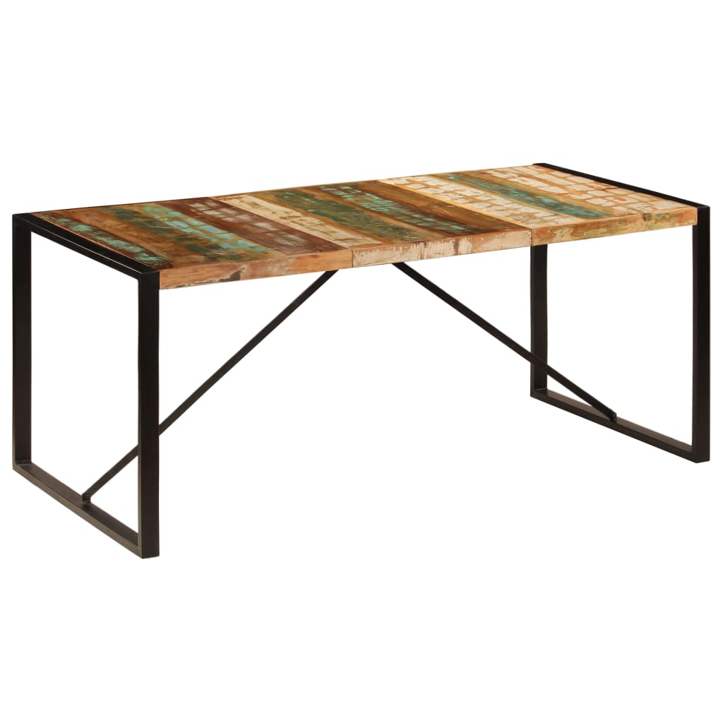 Eettafel 180X90X75 Cm Massief Gerecycled Hout 180 x 90 x 75 cm Zwart