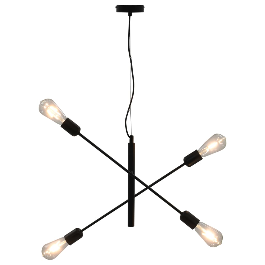 Plafondlamp Met Filament Peren 2 W E27 Zwart Ja 1