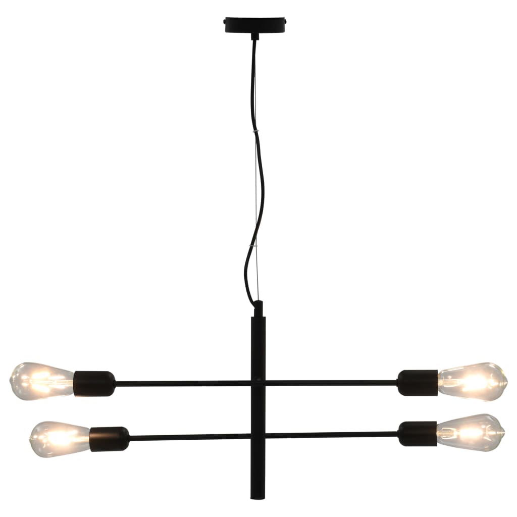 Plafondlamp Met Filament Peren 2 W E27 Zwart Ja 1