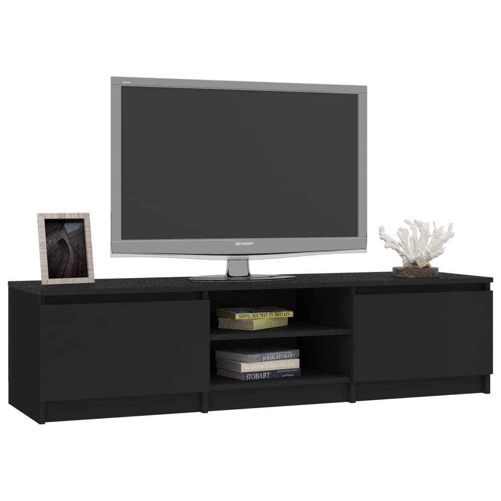 Tv-Meubel 140X40X35,5 Cm Bewerkt Hout Zwart