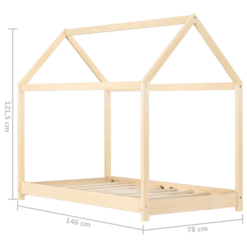 Kinderbedframe Massief Grenenhout 70X140 Cm