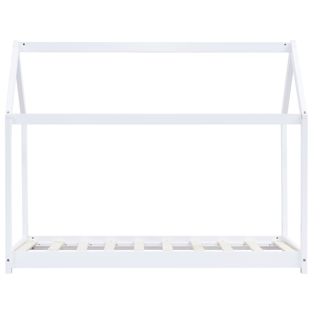 Kinderbedframe Massief Grenenhout Wit 70X140 Cm