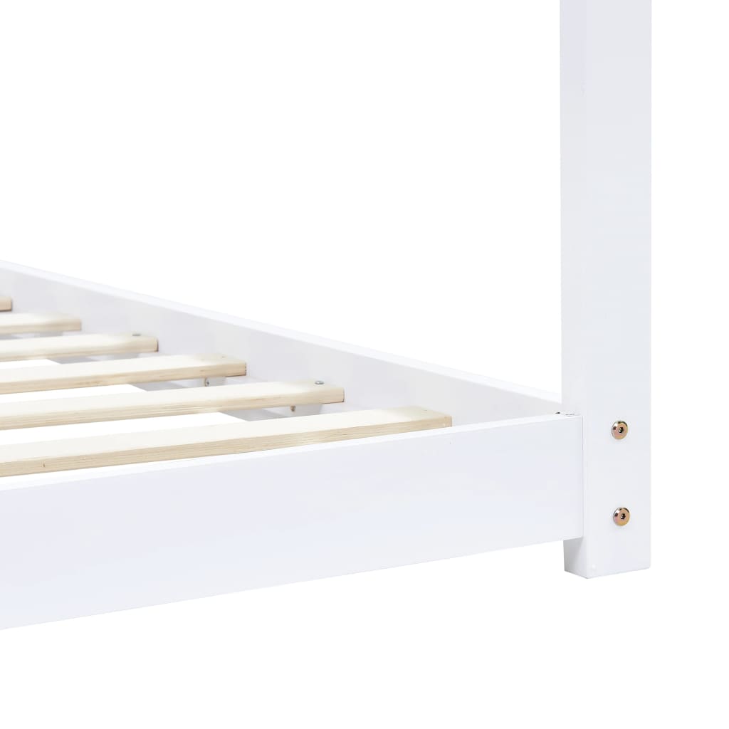 Kinderbedframe Massief Grenenhout Wit 70X140 Cm