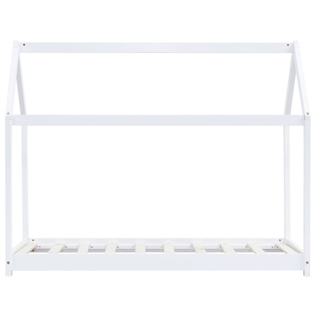 Kinderbedframe Massief Grenenhout Wit 80X160 Cm