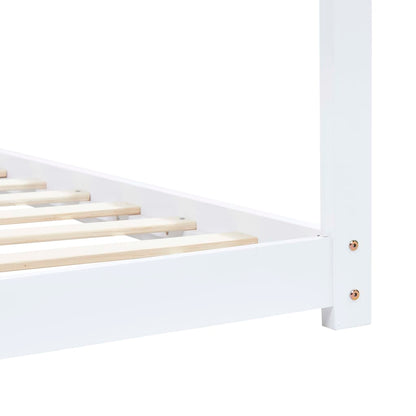 Kinderbedframe Massief Grenenhout Wit 80X160 Cm