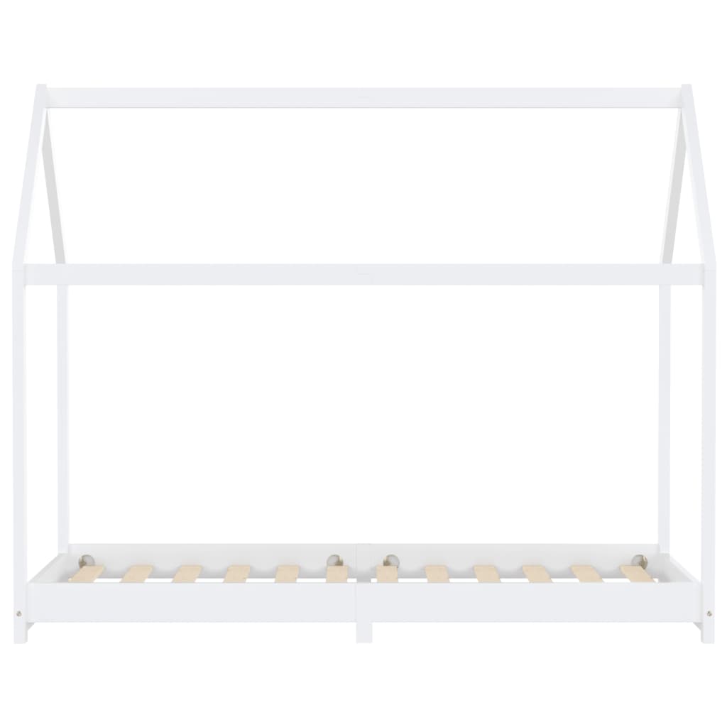 Kinderbedframe Massief Grenenhout Wit 90X200 Cm