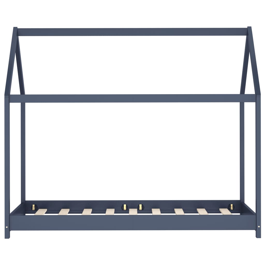 Kinderbedframe Massief Grenenhout Grijs 80X160 Cm