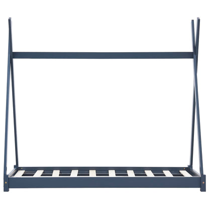 Kinderbedframe Massief Grenenhout Grijs 70X140 Cm