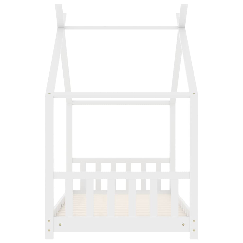 Kinderbedframe Massief Grenenhout Wit 70X140 Cm