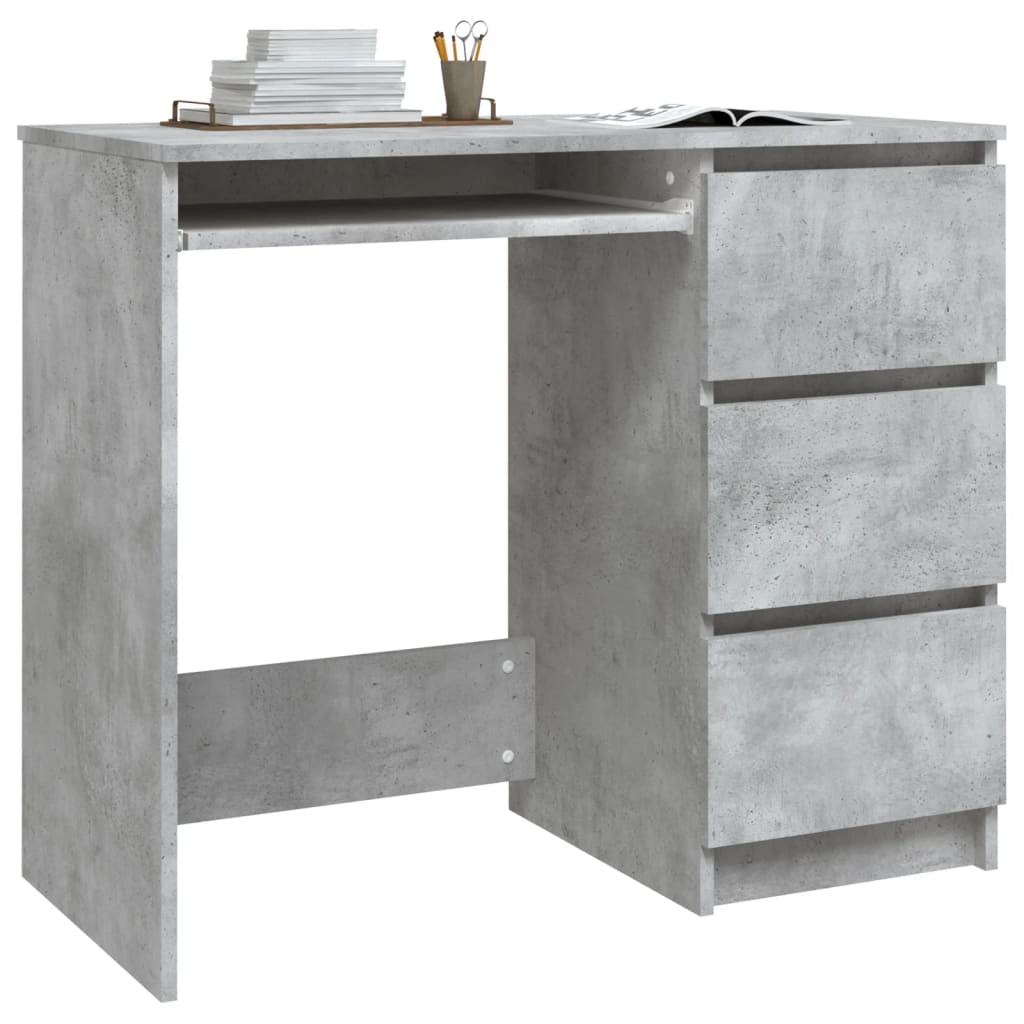 Bureau 90X45X76 Cm Spaanplaat Betongrijs 1