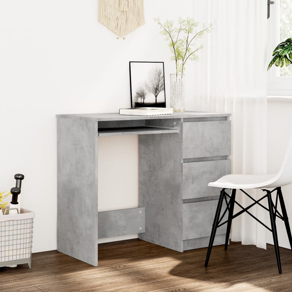 Bureau 90X45X76 Cm Spaanplaat Betongrijs 1