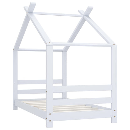 Kinderbedframe Massief Grenenhout Wit 70X140 Cm