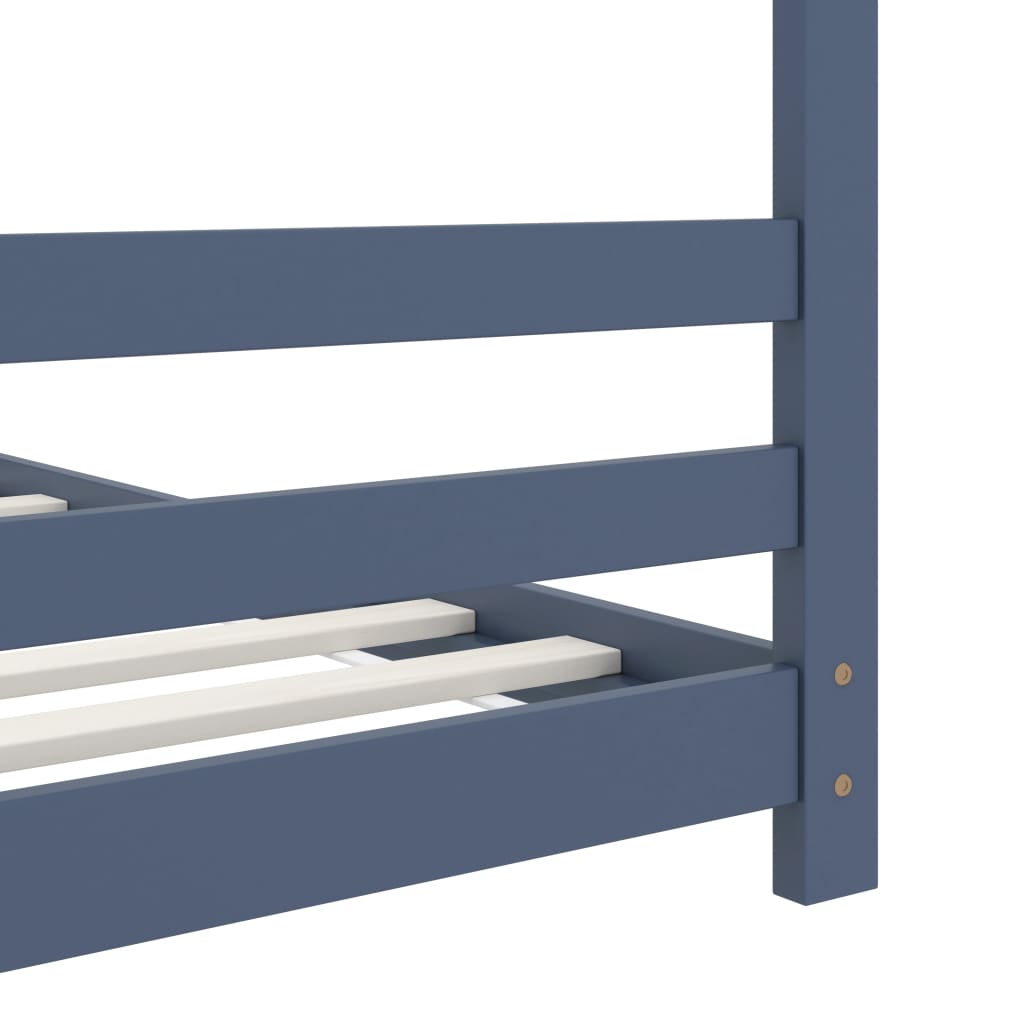 Kinderbedframe Massief Grenenhout Grijs 80X160 Cm