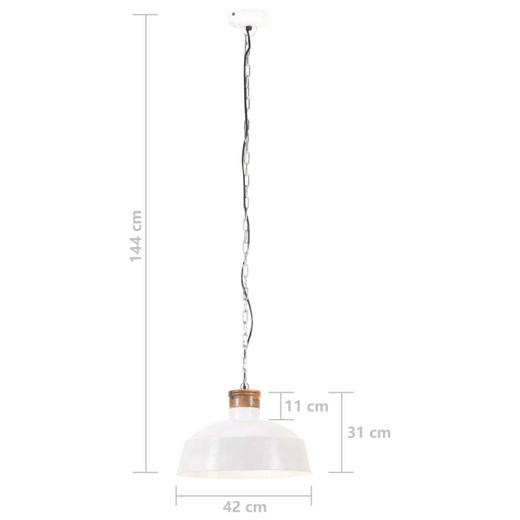 Hanglamp Industrieel E27 42 Cm Wit 1 Φ 42 cm