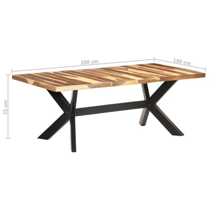 Eettafel 200X100X75 Cm Hout Met Honingkleurige Afwerking 200 x 100 x 75 cm