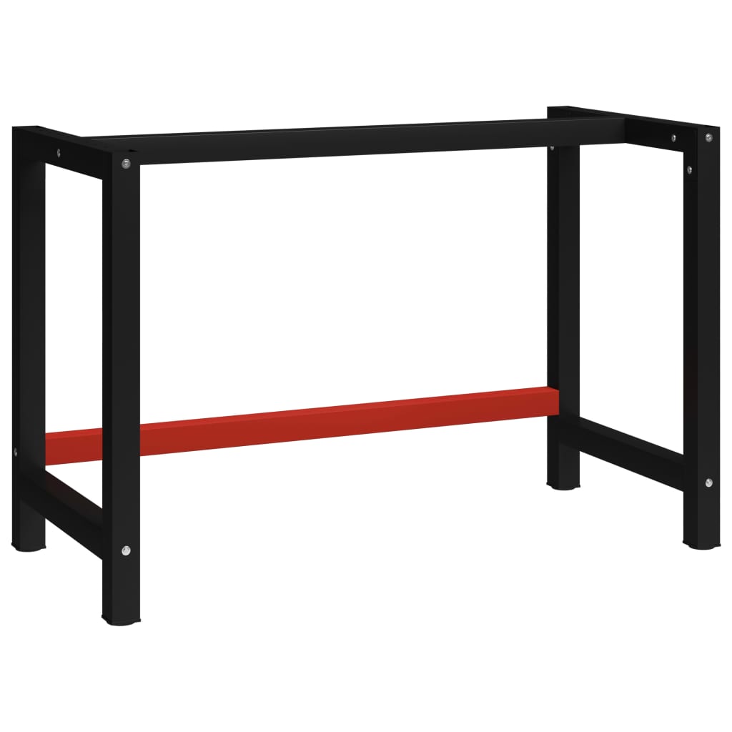 Werkbankframe 120X57X79 Cm Metaal Zwart En Rood 120 x 57 x 79 cm Met 1 stang