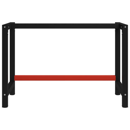 Werkbankframe 120X57X79 Cm Metaal Zwart En Rood 120 x 57 x 79 cm Met 1 stang