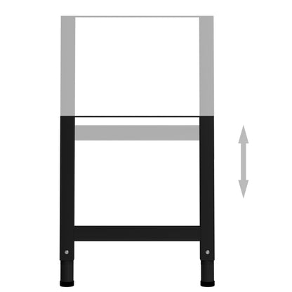 Werkbankframes Verstelbaar 2 St 55X(69-95,5) Cm Metaal Zwart 55 x 95.5 cm