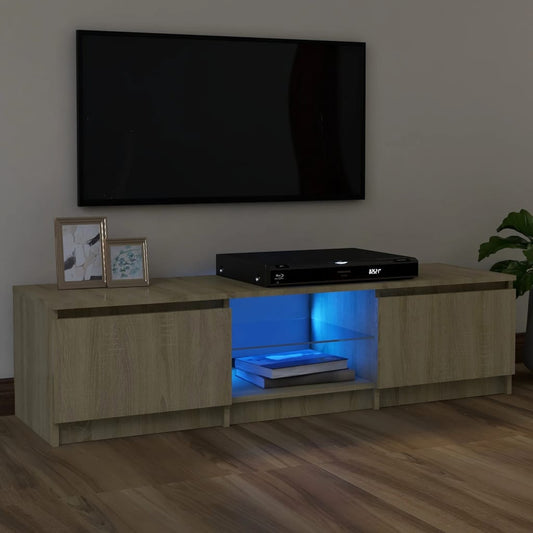 Tv-Meubel Met Led-Verlichting 120X30X35,5 Cm Sonoma Eikenkleur 120 x 30 x 35.5 cm