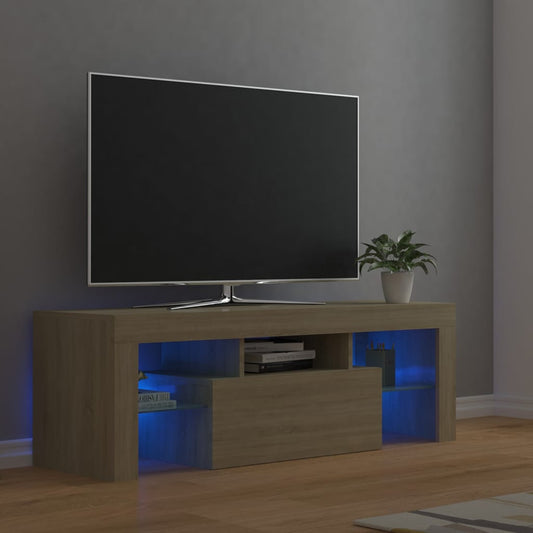 Tv-Meubel Met Led-Verlichting 120X35X40Cm Sonoma Eikenkleurig