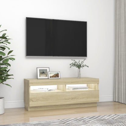 Tv-Meubel Met Led-Verlichting 100X35X40 Cm Sonoma Eikenkleurig 100 x 35 x 40 cm