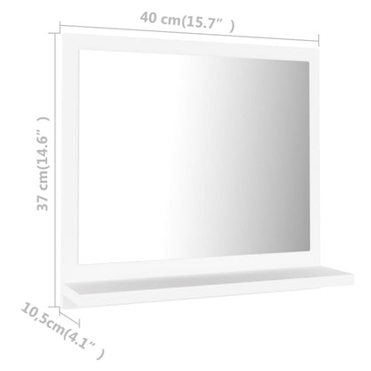 Badkamerspiegel 40X10,5X37 Cm Bewerkt Hout Wit 40 cm