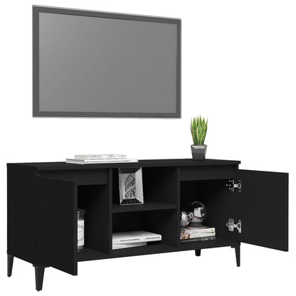 Tv-Meubel Met Metalen Poten 103,5X35X50 Cm Zwart