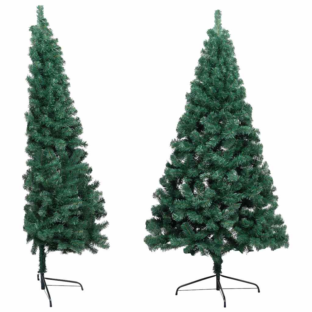 Kunstkerstboom met verlichting en kerstballen half 240 cm groen