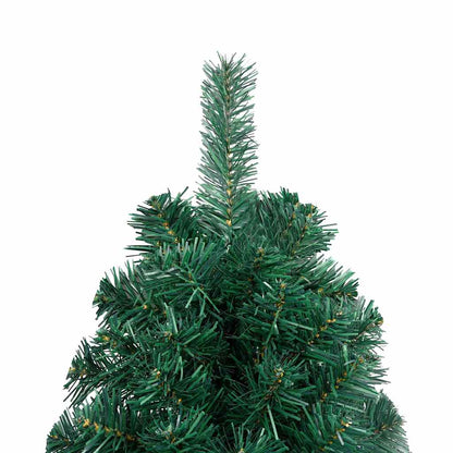 Kunstkerstboom met verlichting en kerstballen half 240 cm groen