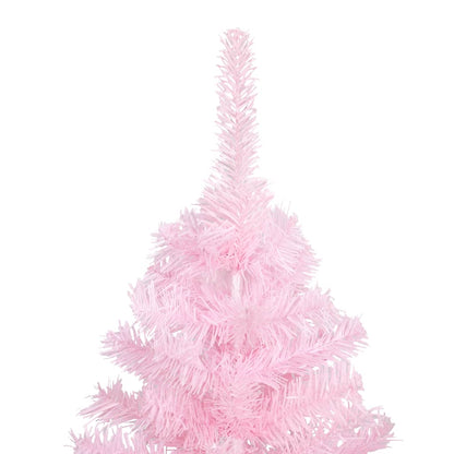 Kunstkerstboom met verlichting en kerstballen 240 cm PVC roze