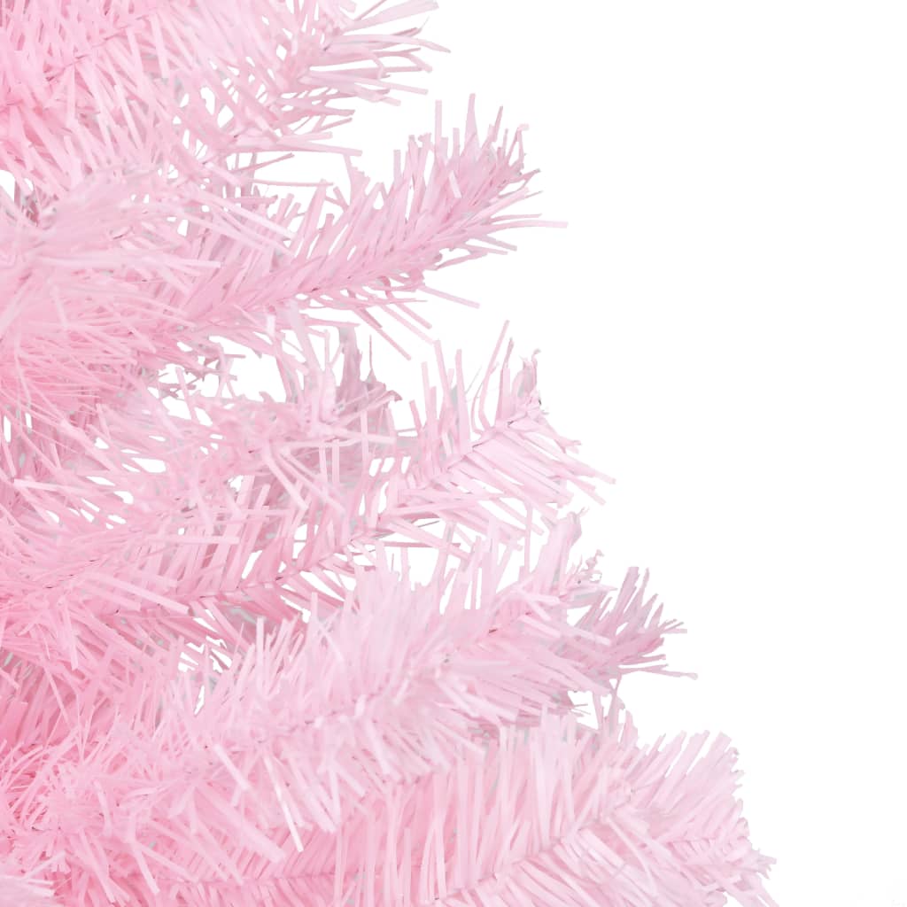 Kunstkerstboom met verlichting en kerstballen 240 cm PVC roze