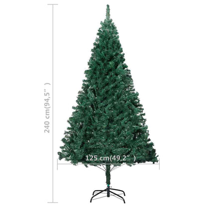 Kunstkerstboom met verlichting en kerstballen 240 cm groen