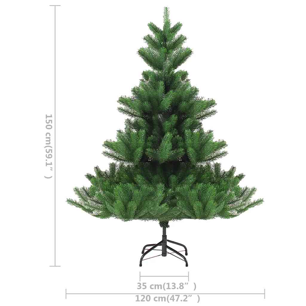 Kunstkerstboom Nordmann met LED's en kerstballen 150 cm groen