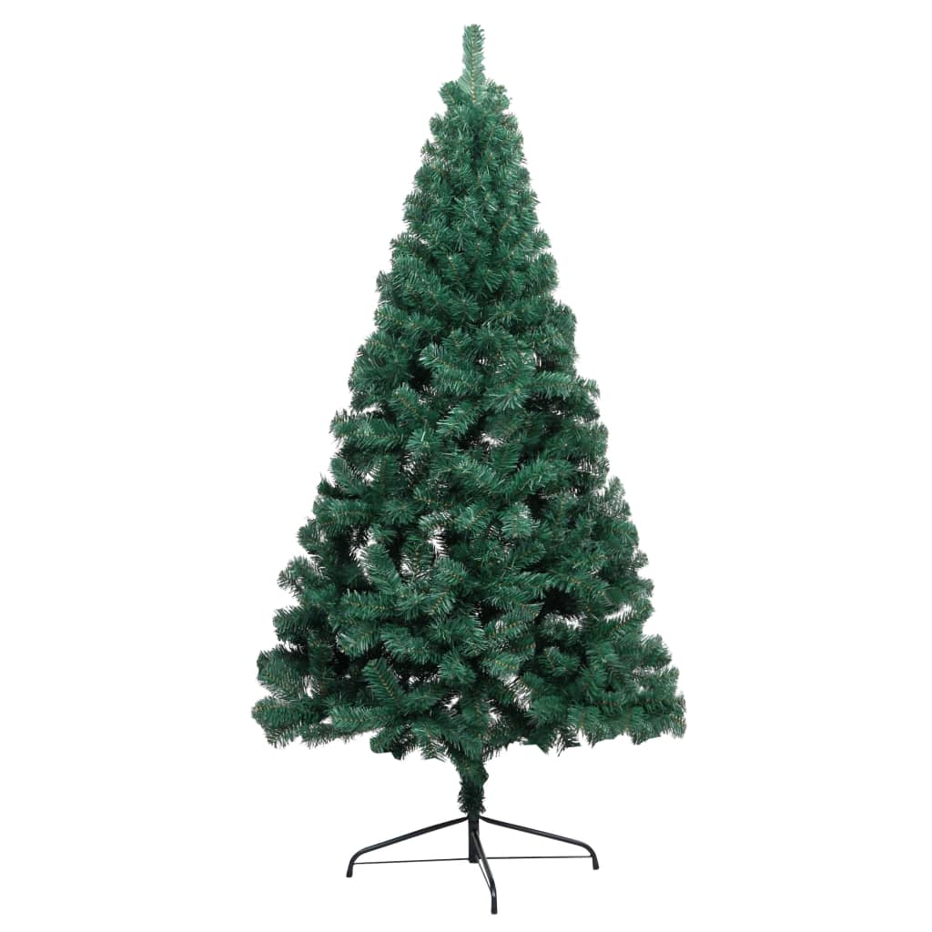 Kunstkerstboom met verlichting en kerstballen half 240 cm groen