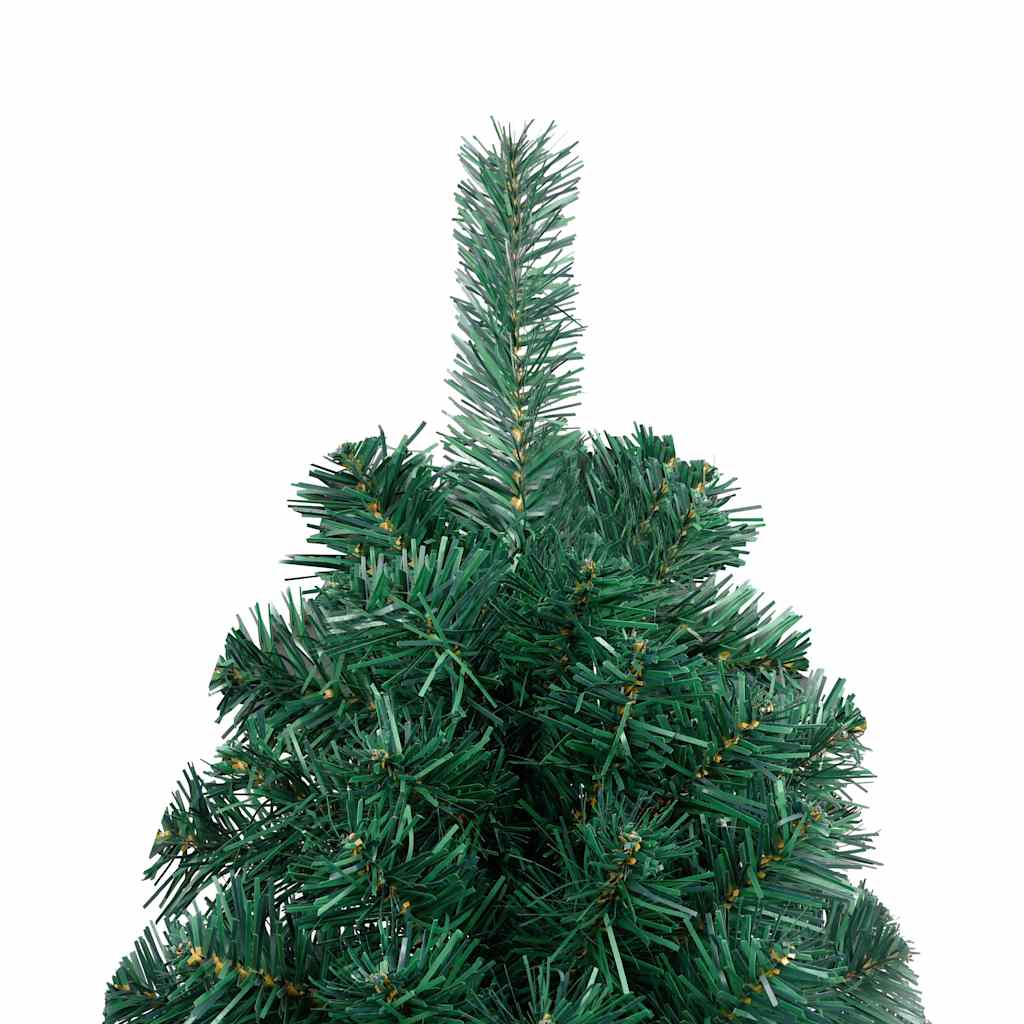 Kunstkerstboom met verlichting en kerstballen half 240 cm groen