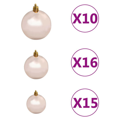 Kunstkerstboom met verlichting en kerstballen L 240 cm groen